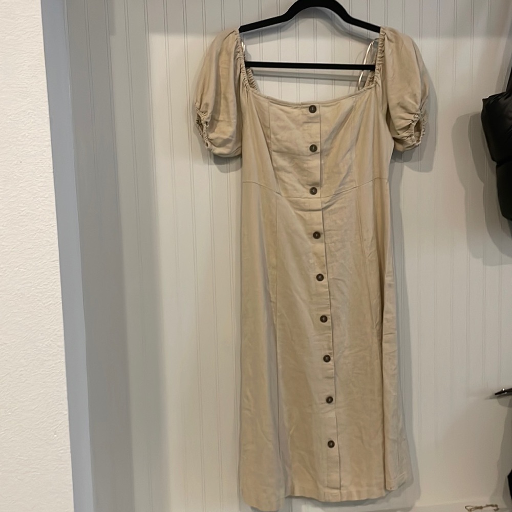 NWT linen button down midi dress